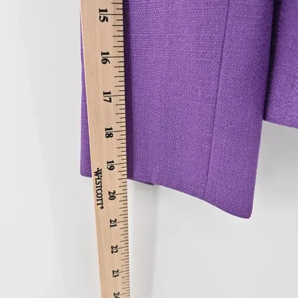 Vtg NIPON BOUTIQUE Skirt‎ Suit Set Sz 2P Purple Floral Embroidered Art Statement - Picture 9 of 16